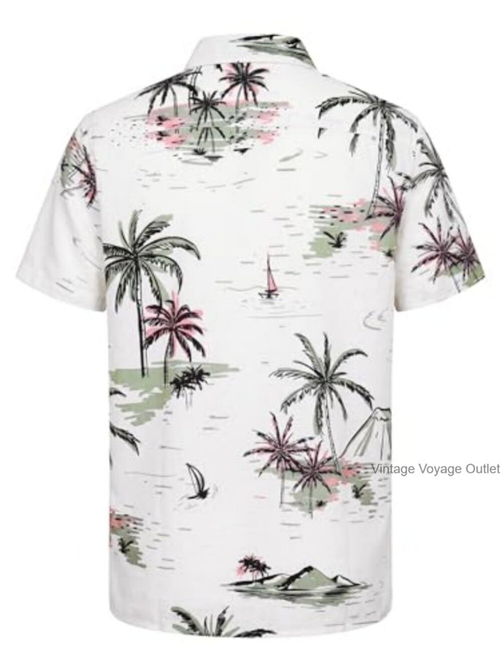Mens Hawaiian Floral Button Down Shirt Short Sleeve Stretch Wrinkle Free Beach - Picture 4 of 6